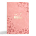 Holman KJV Giant Print Women's Bible | Pink Floral Faux Leather, Thumb-Indexed, Red Letter