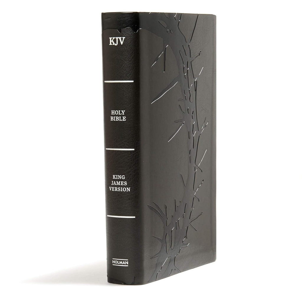 KJV Large Print Bible Charcoal LeatherTouch Crown of Thorns cover