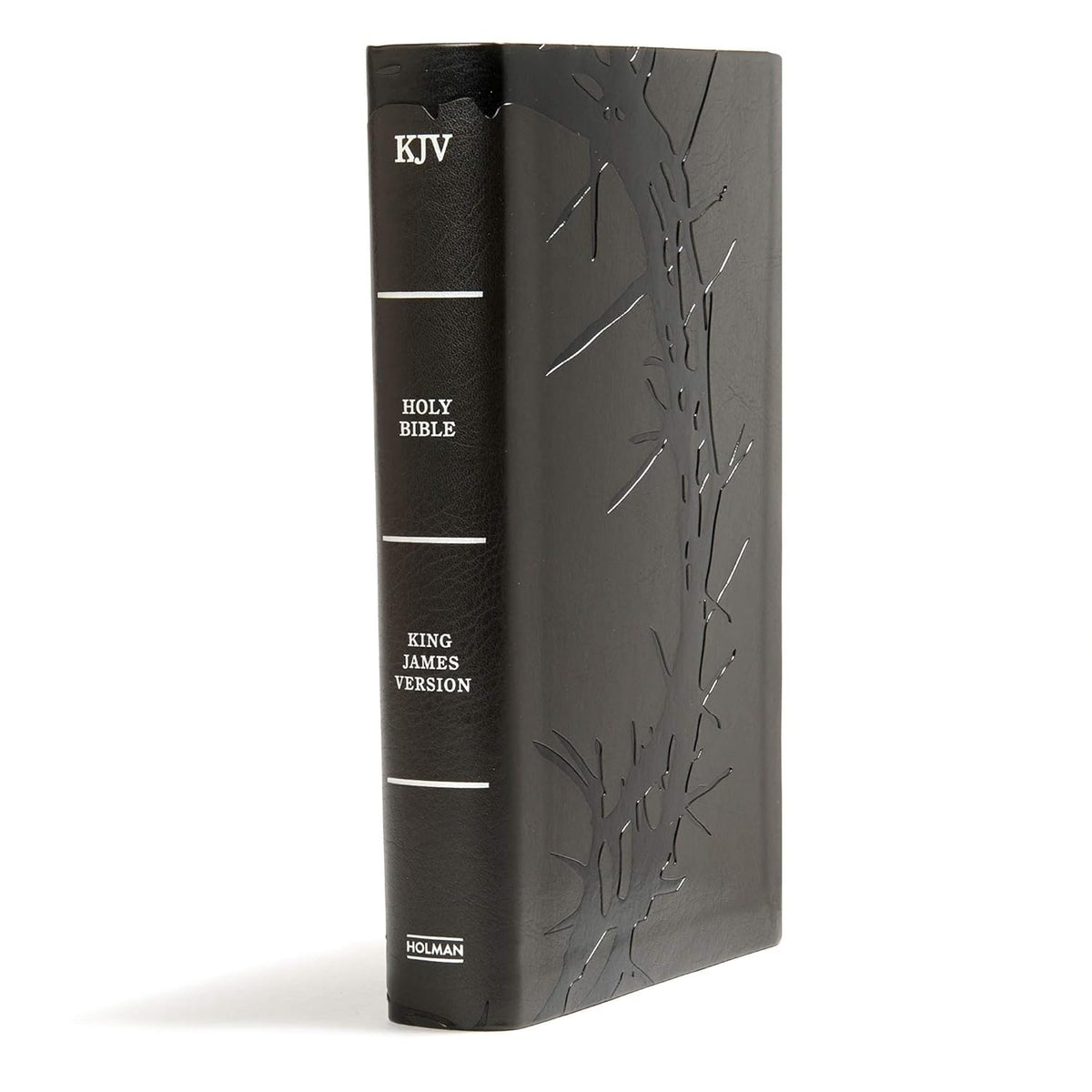 KJV Large Print Bible Charcoal LeatherTouch Crown of Thorns cover
