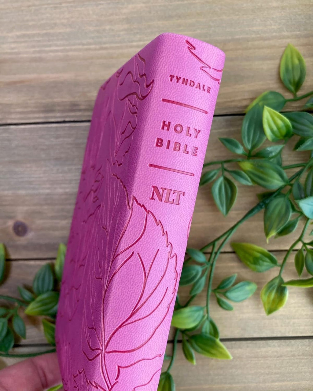 NLT Large Print Premium Value Thinline Bible, Filament Enabled | Garden Pink LeatherLike