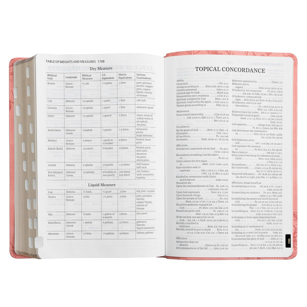 Holman KJV Giant Print Women's Bible | Pink Floral Faux Leather, Thumb-Indexed, Red Letter
