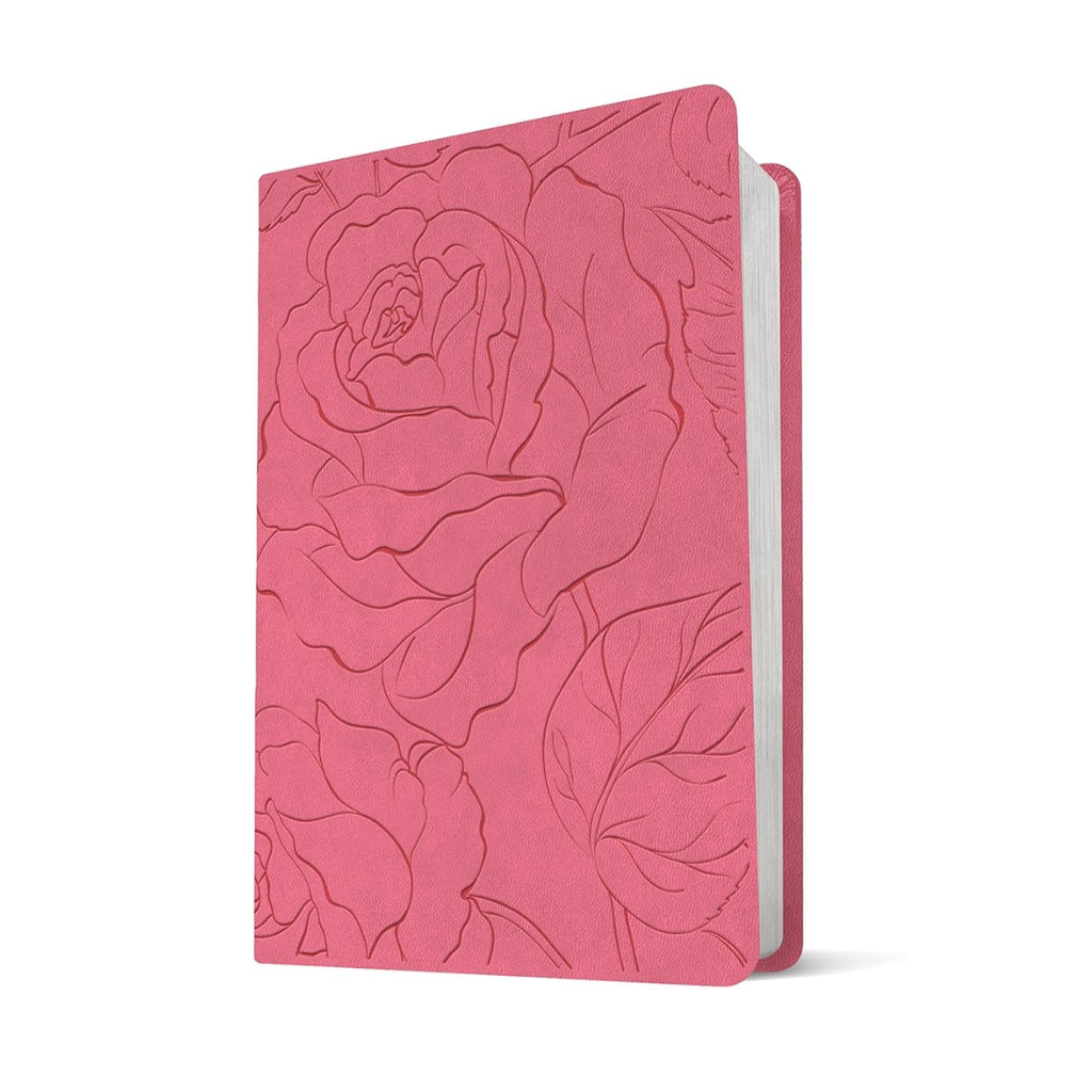 NLT Large Print Premium Value Thinline Bible, Filament Enabled | Garden Pink LeatherLike